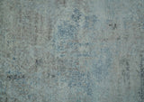 Abstract Blue And Gray 8x10 Hand Knotted Bamboo Silk Area Rug