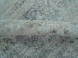 Abstract Blue And Gray 8x10 Hand Knotted Bamboo Silk Area Rug