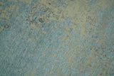 Abstract Design Blue, Beige And Gray 8x10 Hand Knotted Wool and Bamboo Silk Rug