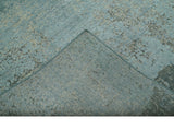 Abstract Design Blue, Beige And Gray 8x10 Hand Knotted Wool and Bamboo Silk Rug
