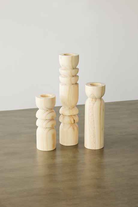 Abstract Wooden Tealight Totem Candle Holder-Décor-Parc Decor