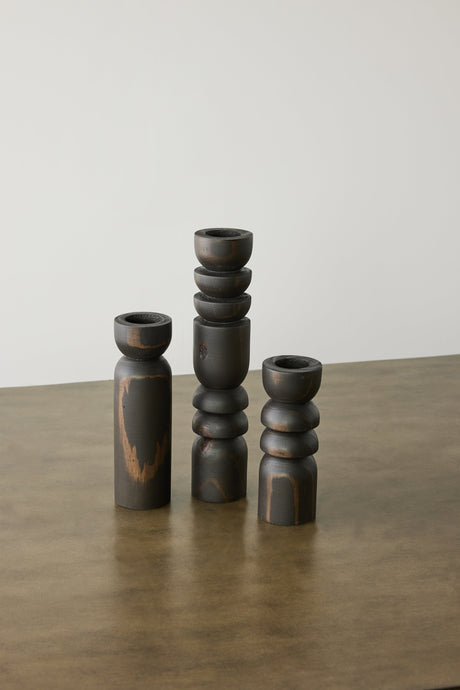 Abstract Wooden Tealight Totem Candle Holder-Décor-Parc Decor