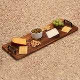 Acacia Serving Trays with Metal Handles