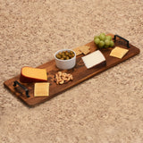 Acacia Serving Trays with Metal Handles-Serving Tray-Parc Decor