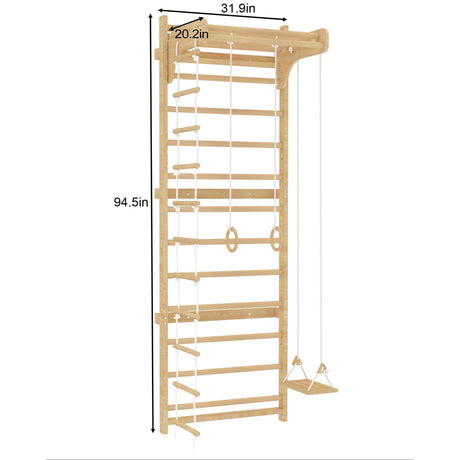 Add-On Ladder Wall Panel for 95" Modular Walnut-Indoor-Parc Decor