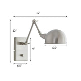 Adesso 12"H Swing Arm LED Wall Lamp Brushed Steel Metal Finish