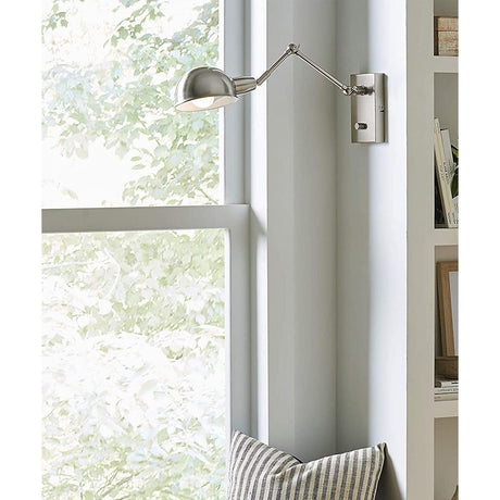 Adesso 12"H Swing Arm LED Wall Lamp Brushed Steel Metal Finish
