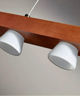 Adesso Burlington 24" W LED 4 Light Island/Dining Modern Pendant, Walnut Brushed Steel Metal Finish