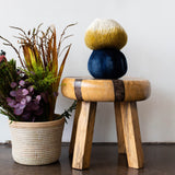 Adire Tye-Dye Indigo Blue Wool Decorative Ukhamba Bowl-All Products-Parc Decor