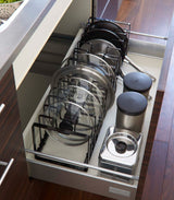 Adjustable Pot Lid and Frying Pan Organizer - Steel