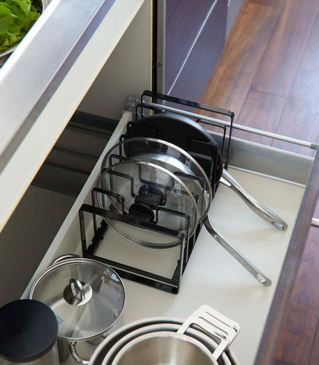 Adjustable Pot Lid and Frying Pan Organizer - Steel-Pot Rack-Parc Decor