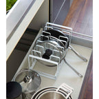 Adjustable Pot Lid and Frying Pan Organizer - Steel