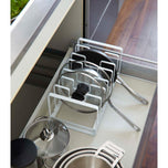 Adjustable Pot Lid and Frying Pan Organizer - Steel