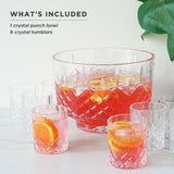 Admiral Crystal Punch Bowl and Tumbler Set