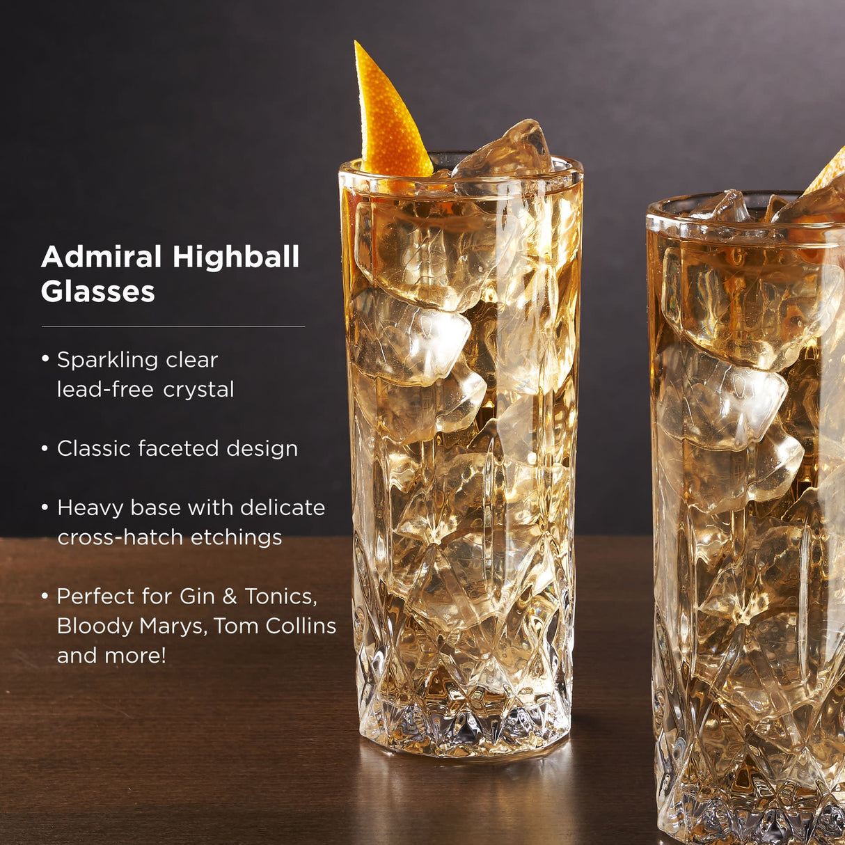 Admiral Highball Glasses, Set of 4-product_type::stemless_cocktail_glasses-Parc Decor