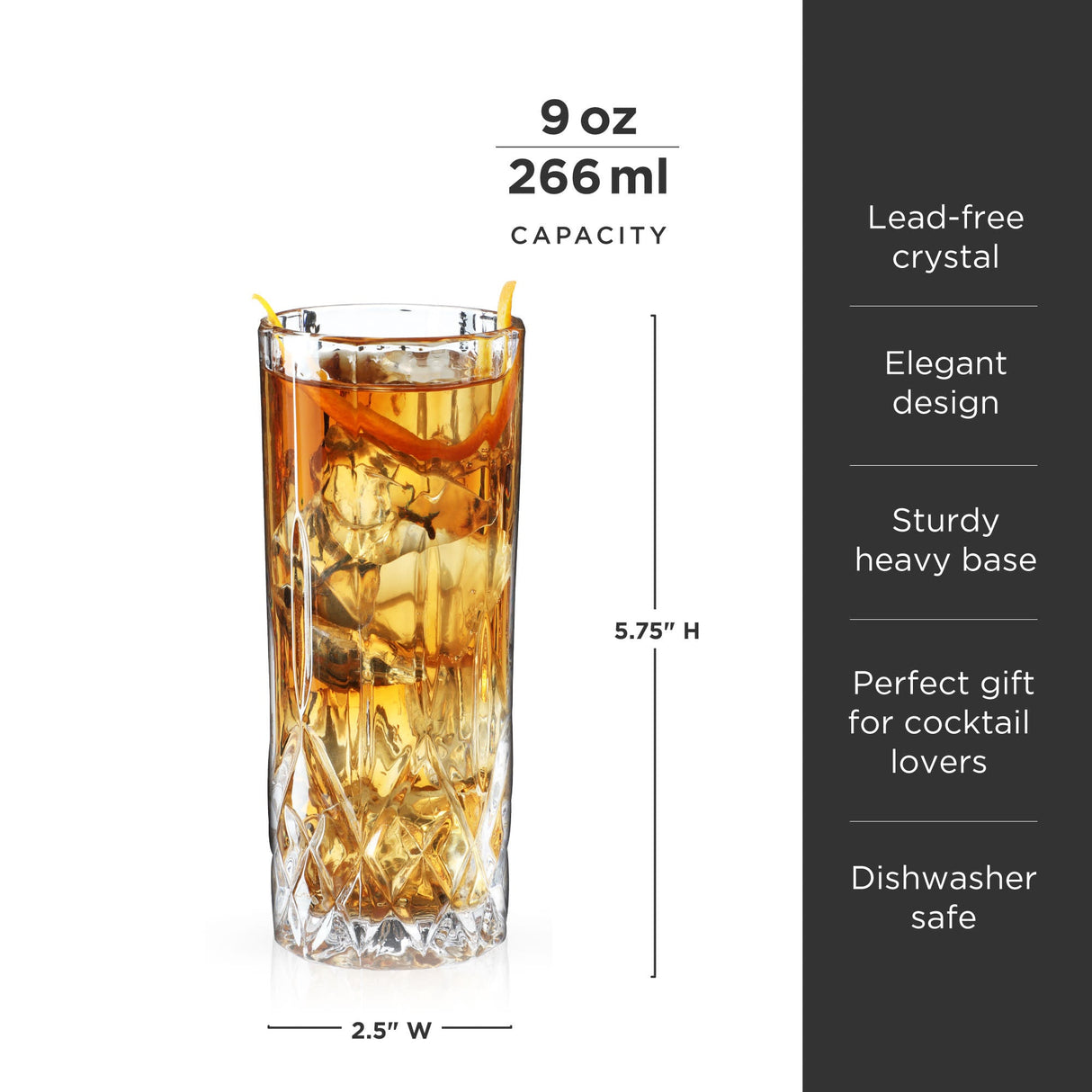 Admiral Highball Glasses, Set of 4-product_type::stemless_cocktail_glasses-Parc Decor