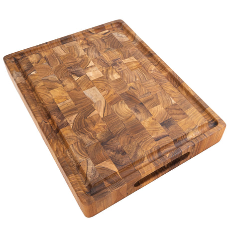 Adobe Checkered Teak Cutting Board-Cutting Board-Parc Decor