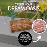 Adobe Checkered Teak Cutting Board-Cutting Board-Parc Decor