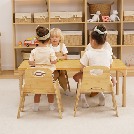 Adrian | Adjustable Wooden Toddler Table and 4 Chair Set