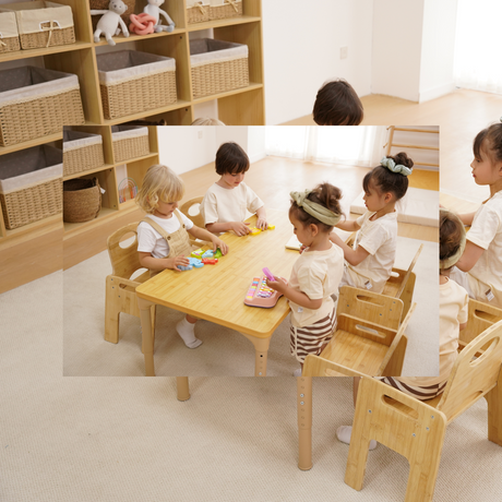 Adrian | Adjustable Wooden Toddler Table and 4 Chair Set