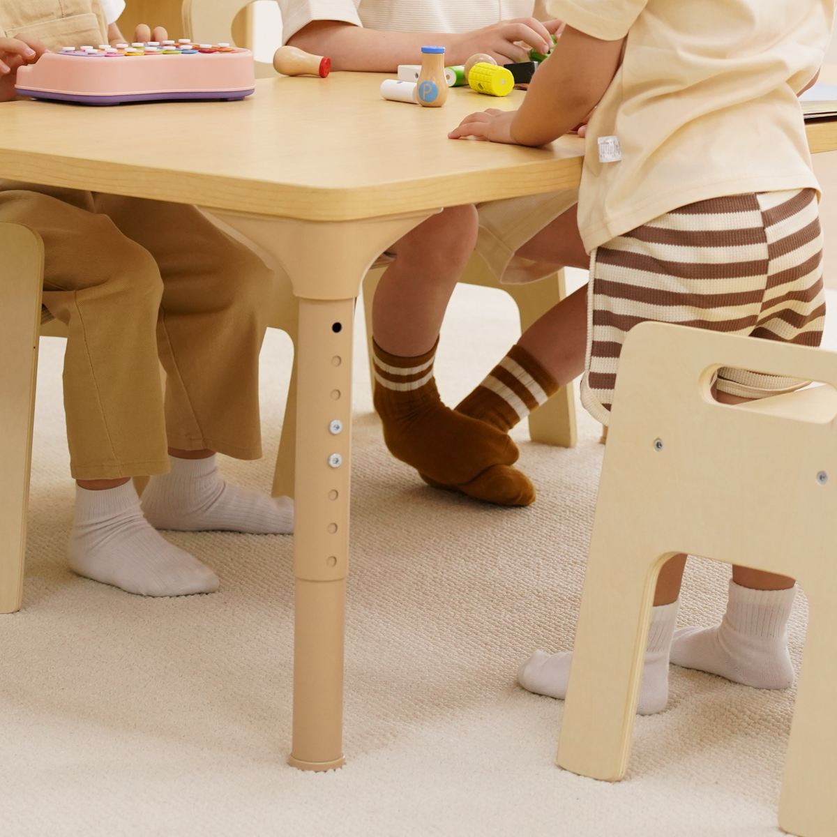 Adrian | Adjustable Wooden Toddler Table and 4 Chair Set