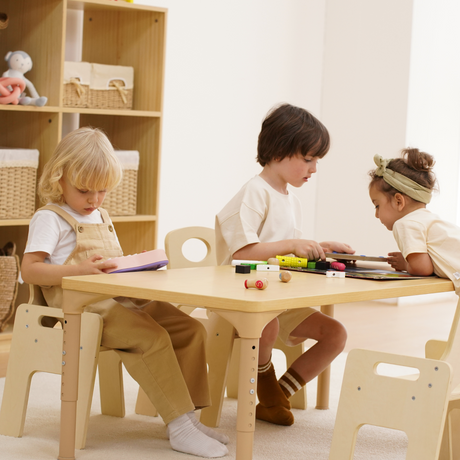 Adrian | Adjustable Wooden Toddler Table and 4 Chair Set