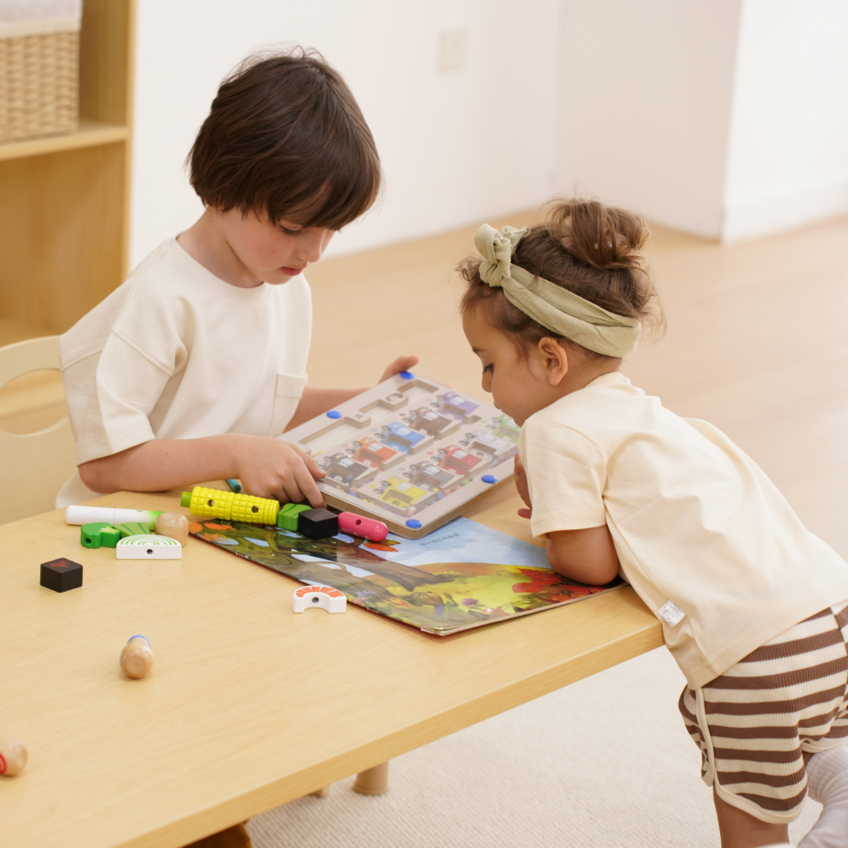 Adrian | Adjustable Wooden Toddler Table and 4 Chair Set