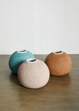 African Bibi Papier Vase in Pink, Rust, and Blue-Décor-Parc Decor