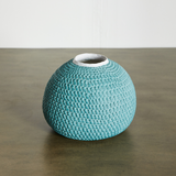 African Bibi Papier Vase in Pink, Rust, and Blue-Décor-Parc Decor