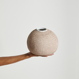 African Bibi Papier Vase in Pink, Rust, and Blue-Décor-Parc Decor