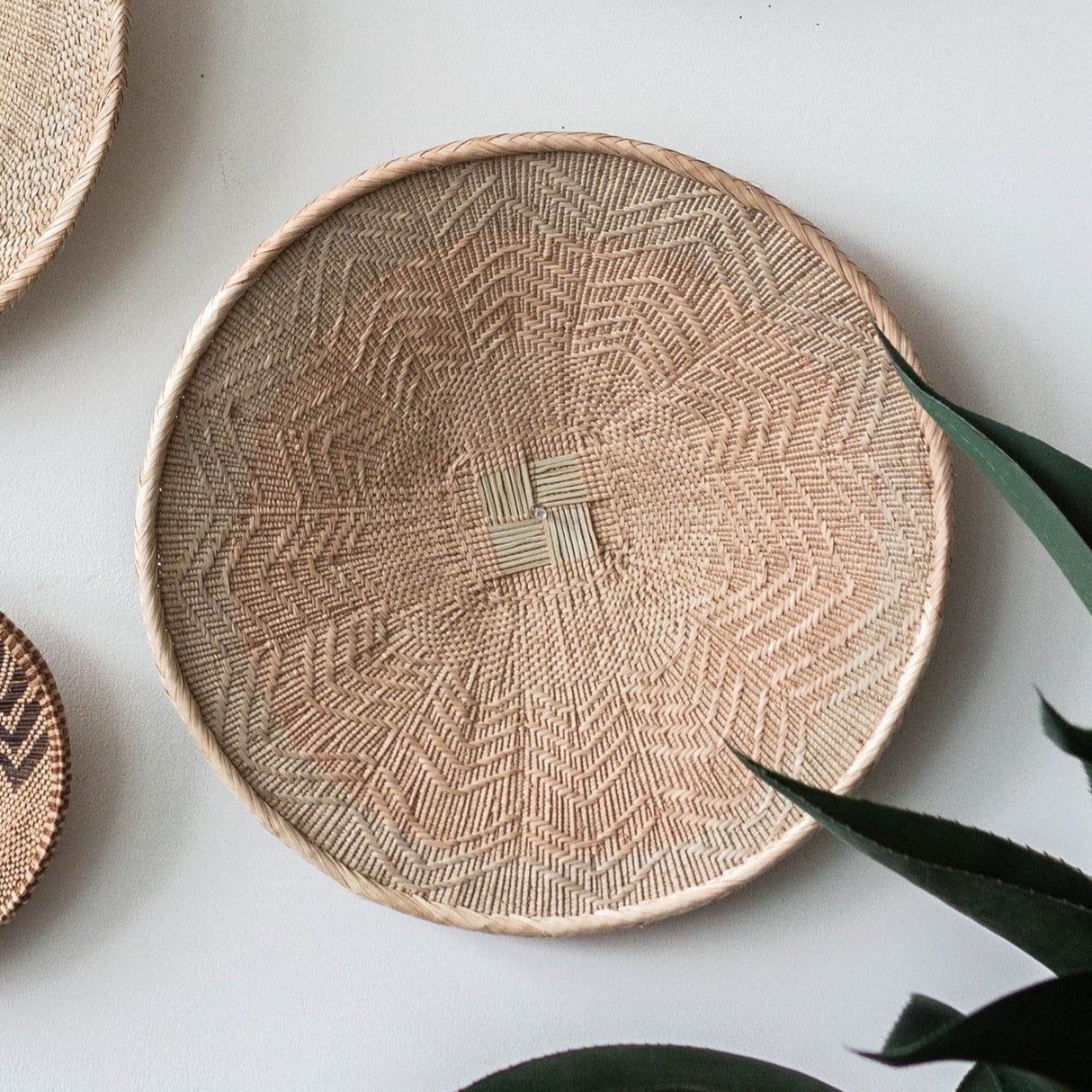 African Wall Basket Decor | Statement Binga Blonde Woven Wall Basket-Wall Basket-Parc Decor