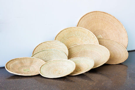 African Wall Basket Decor – Statement Binga Blonde Woven Wall Basket-Wall Basket-Parc Decor