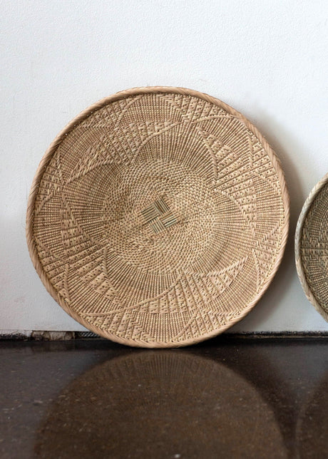 African Wall Basket Decor | Statement Binga Blonde Woven Wall Basket-Wall Basket-Parc Decor