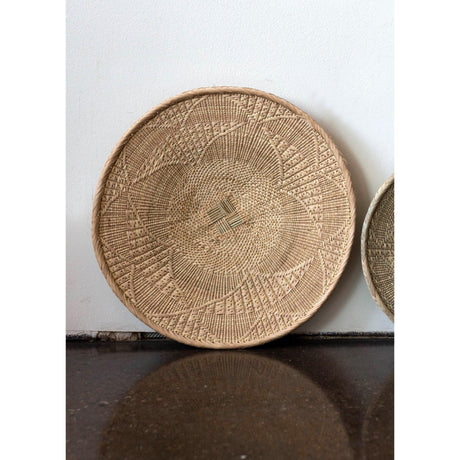 African Wall Basket Decor | Statement Binga Blonde Woven Wall Basket