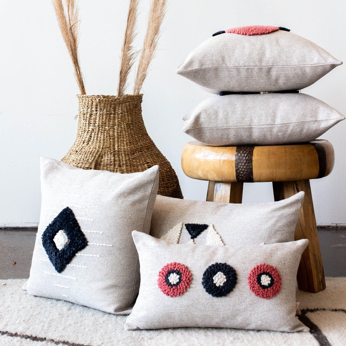 AfriScandi Circles Throw Pillow-Pillows-Parc Decor