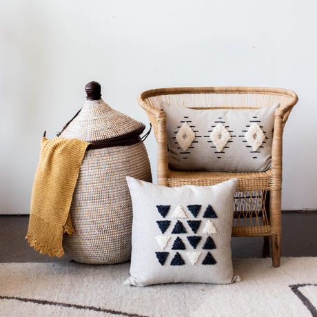 AfriScandi Harvest Wool + Cotton Throw Pillow-Pillows-Parc Decor