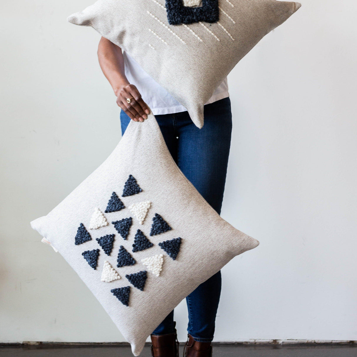 AfriScandi Harvest Wool + Cotton Throw Pillow-Pillows-Parc Decor