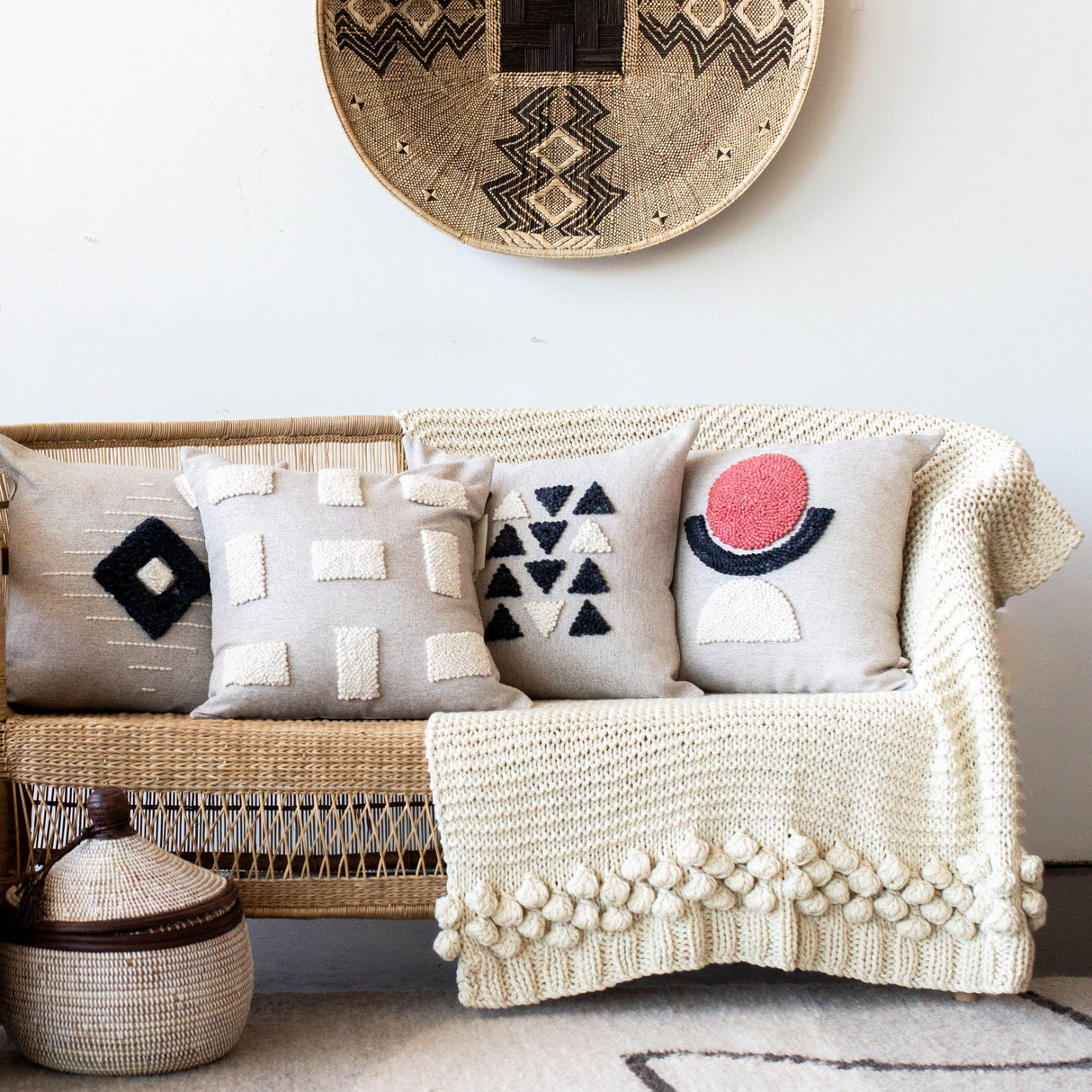 AfriScandi Sunrise Throw Pillow-Pillows-Parc Decor