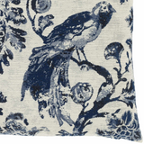 Agricola Navy Floral Bird Throw Pillow-Throw Pillows-Parc Decor