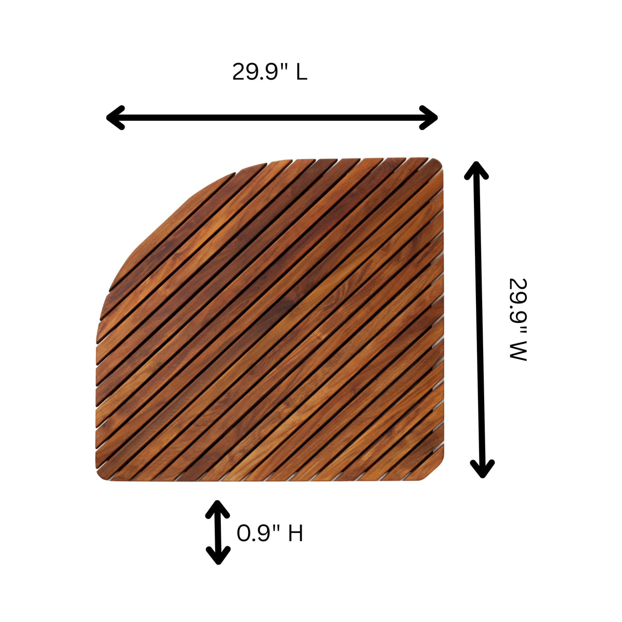 Airstream Oiled Teak Shower and Bath Mat with Rounded Edge-Bath Mat-Parc Decor