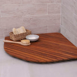 Airstream Oiled Teak Shower and Bath Mat with Rounded Edge-Bath Mat-Parc Decor