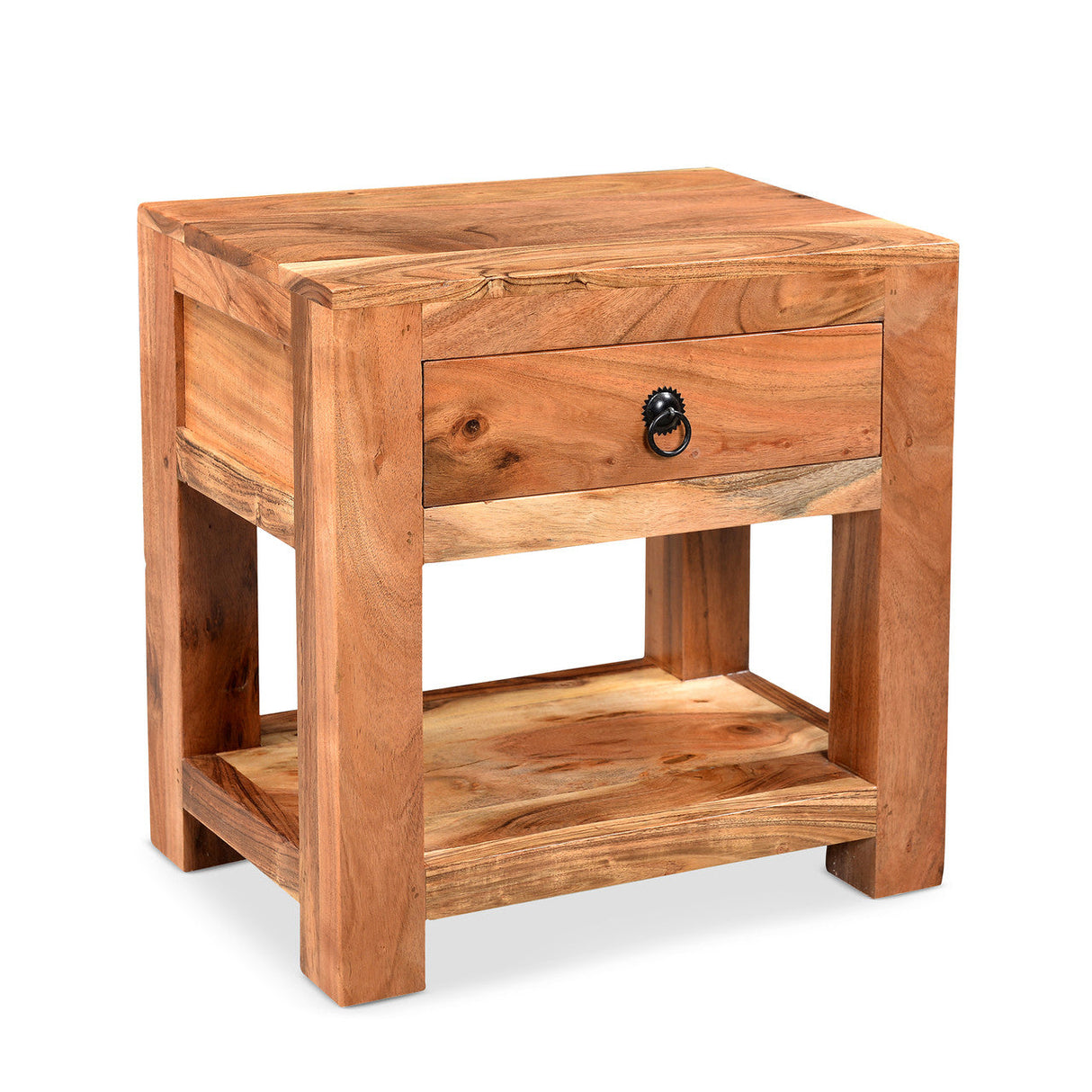 Ajmer Solid Wood Side Table-End table-Parc Decor