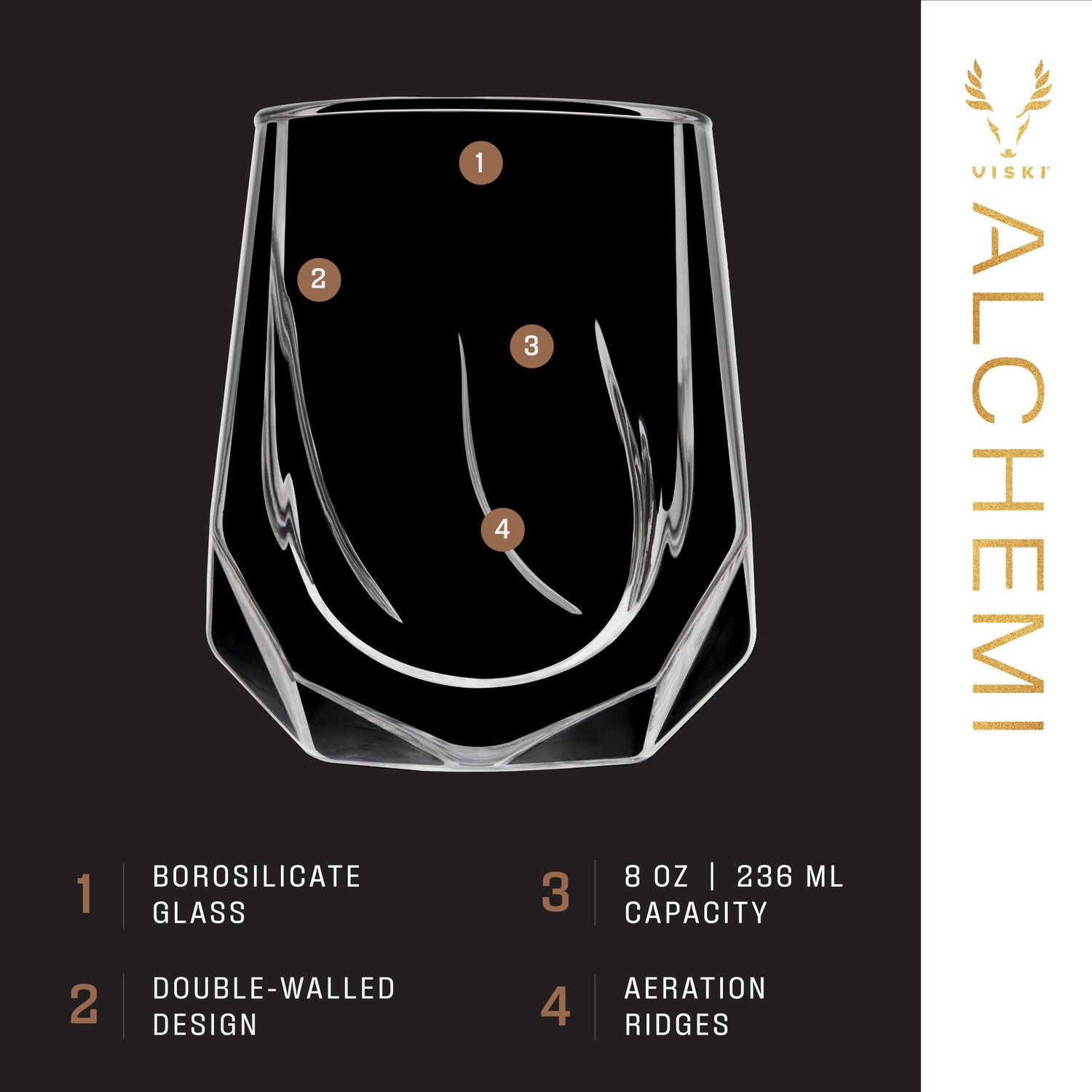 Alchemi Aerating Wine Tasting Glass-product_type::stemless_wine_glasses-Parc Decor