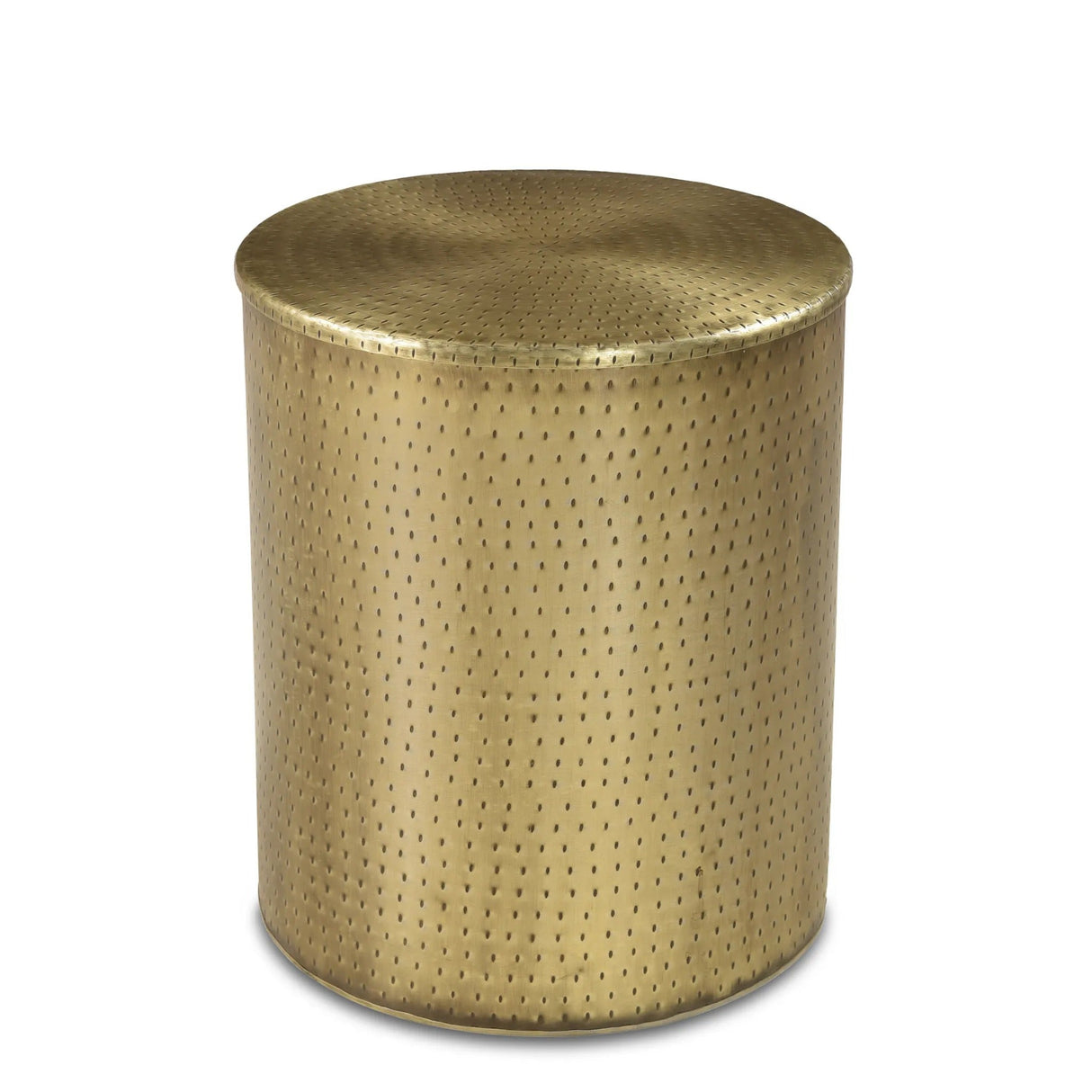 Alevi Drum Gold Iron End Table-End table-Parc Decor