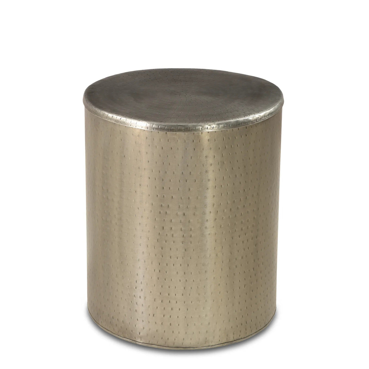 Alevi Drum Silver Iron End Table-End table-Parc Decor