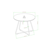 Alex 40" Modern Veneer and Metal Round Dining Table