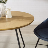 Alex 40" Modern Veneer and Metal Round Dining Table-Dining / Kitchen-Parc Decor