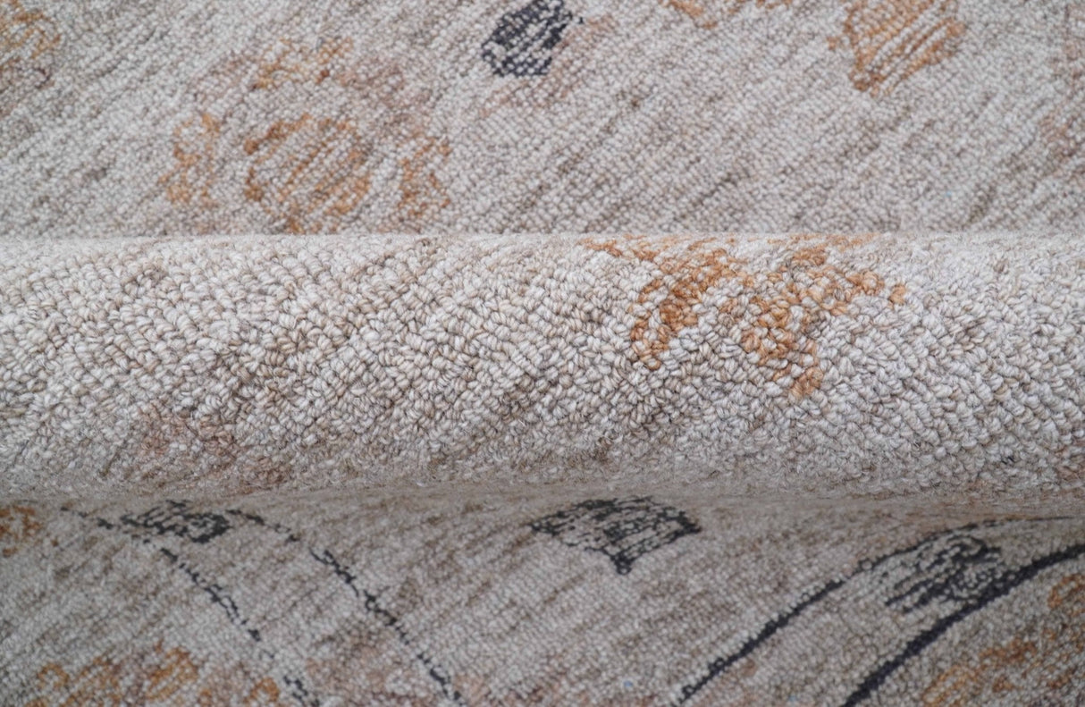 Alexa Custom Made Traditional Oushak Beige Hand Tufted wool rug