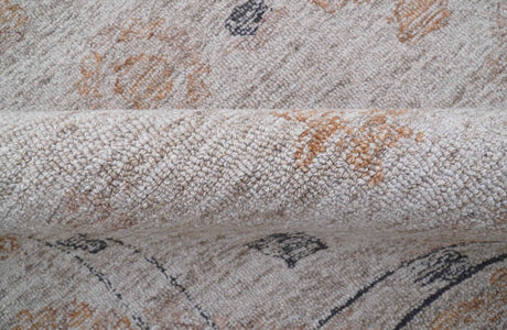 Alexa Custom Made Traditional Oushak Beige Hand Tufted wool rug