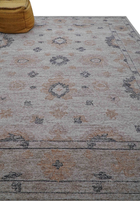 Alexa Custom Made Traditional Oushak Beige Hand Tufted wool rug